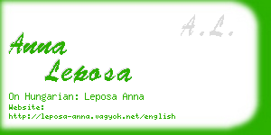 anna leposa business card